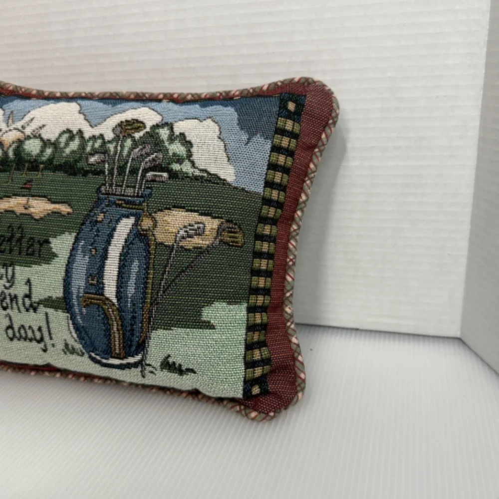 Needlepoint Tapestry Golf No Better Way Decorative Pillow 12